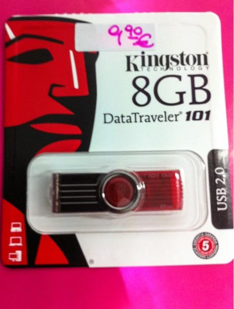 Pen drive 8gb solo 9'90 euros nuevo marca Kingston