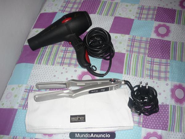 secador parlux 300 profesiona y plancha de pelo she socoar profesional