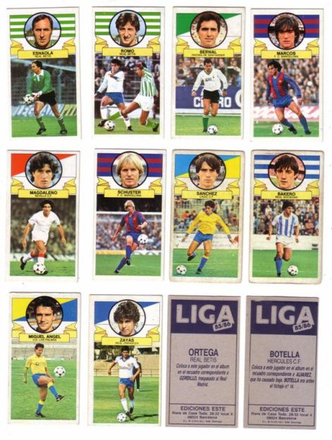 Cromos de ediciones ESTE años desde el 83 al 90