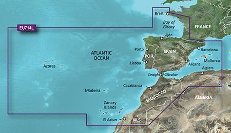 CARTOGRAFIA GARMIN G2 VISION VEU714L Pensinsula, Baleares, Azores, Madeira