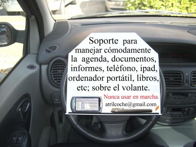 Soporte - atril para trabajar en el coche aparcado. atrilcoche@gmail.com