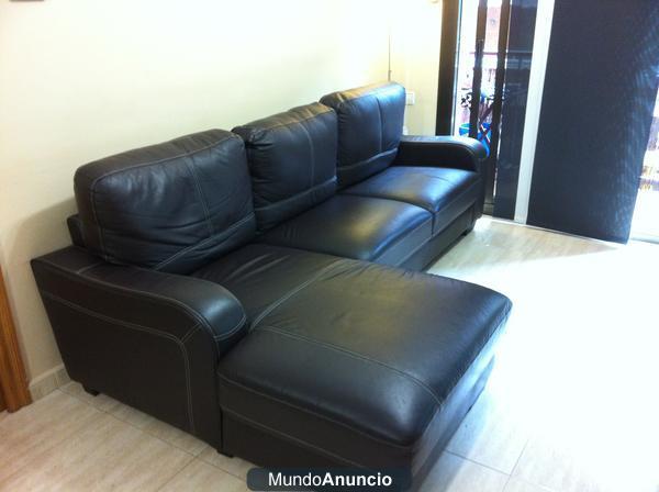 VENDO SOFA CHAISE LONGE PIEL 650 EUROS