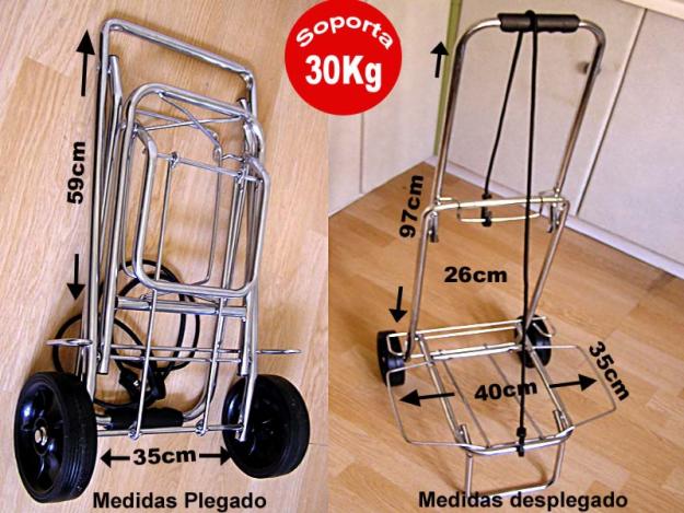 Carrito metalico portamaleta y paquetes plegable muevo estrenar