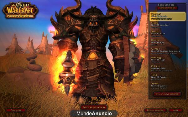 Vendo cuenta wow todas las expansiones + 1 mes