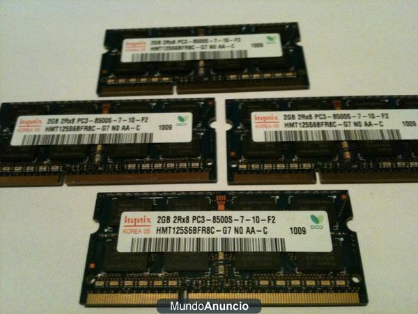 memorias de 2Gb a 1066MHz DDR3 imac 27 \