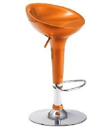 TABURETE ESTRUCTURA CROMADA ASIENTO ABS MOD.STOOL NARANJA