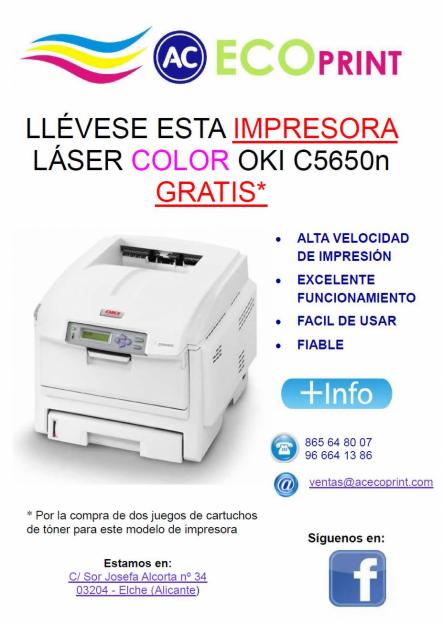 Impresora láser color oki C5650n gratis