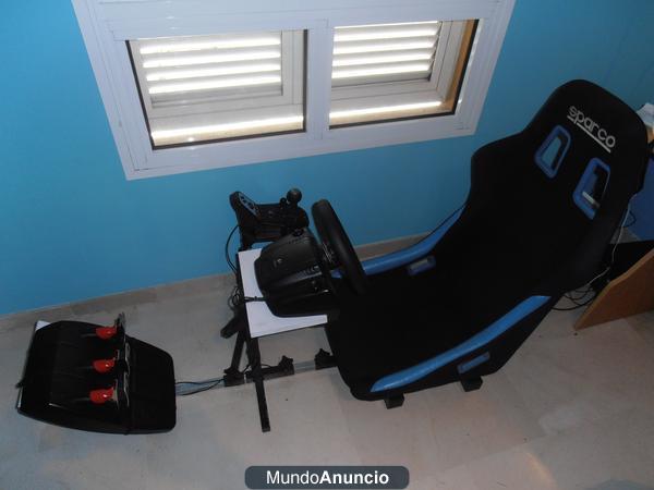 Cockpit simulador baquet real Sparco + Opcionales