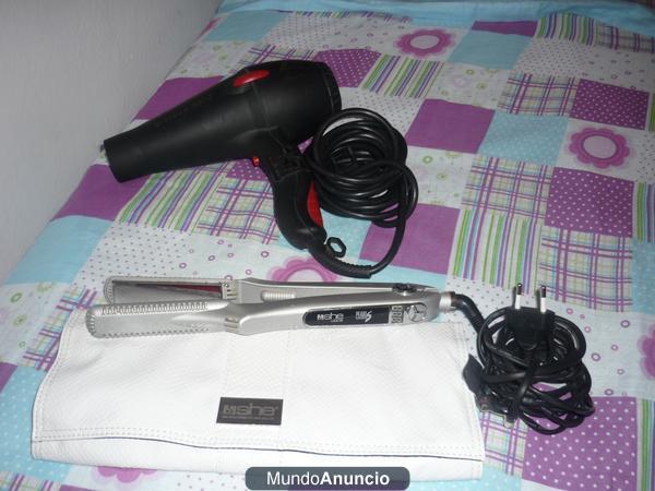 secador parlux 300 profesiona y plancha de pelo she socoar profesional