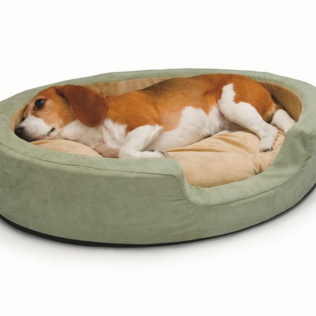 Thermo Snuggly Cama ovalada caliente para perros y gatos