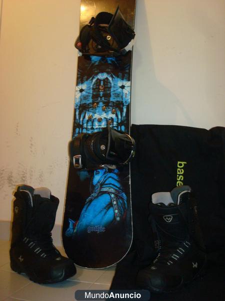 Tabla snow + fijaciones + botas + regalo funda.