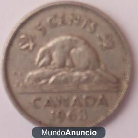 5 céntimos. Canadá. 1963