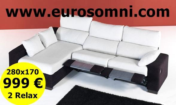 Impresionante sofa  chaiselongue 3 pl 2 relax