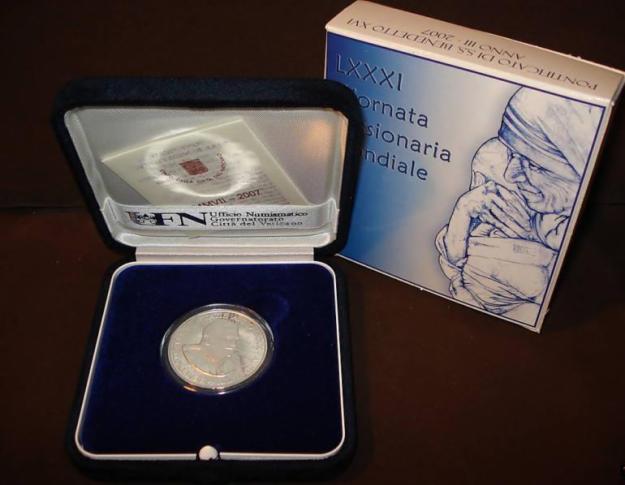 VATICAN PLATA 10 EURO 2007 BENEDICTO XVI