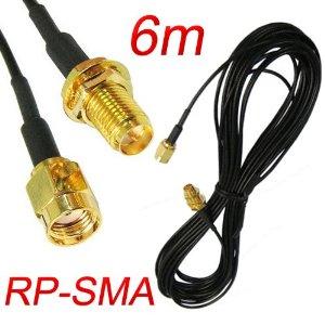 Cable sma macho hembra 6m alargador antena wifi