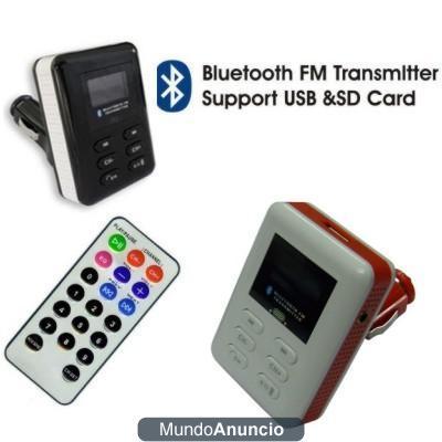 Manos libres Bluetooth coche automovil+ Transmisor FM +Lector MP3 + USB + SD/MMC CREMOTO - (Mod266)