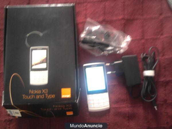 vendo nokia x3 touch and type blanco(movil libre).60€