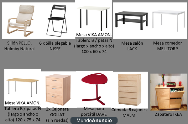 Muebles y electrodomésticos por mudanza