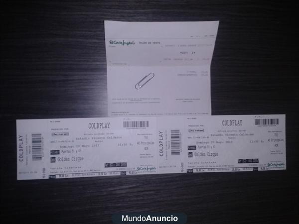 REGALO ENTRADAS DE COLDPLAY EN MADRID