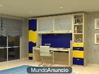 MUEBLES PARCHIS, literas abatibles para pladur/Literas horizontales para pared de pladur /