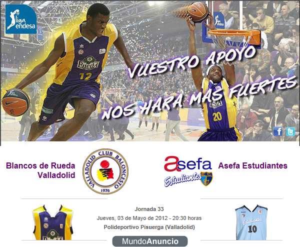 4 Entradas de Baloncesto Blancos de Rueda