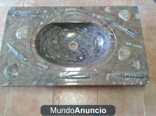 Magnifico lavabo decorativo de fosiles