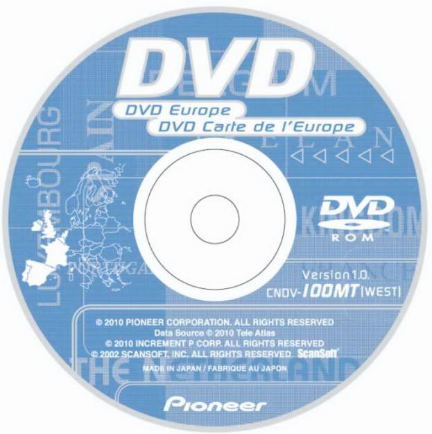 Mapa DVD Europa pioneer AVIC CNDV 100MT 2011 2012