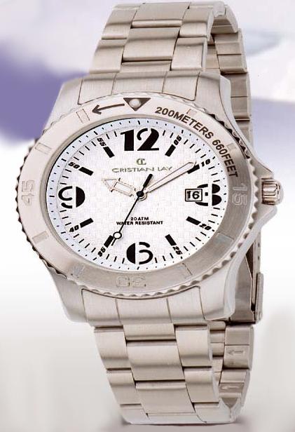 Reloj acero hombre esfera blanca Cristian Lay