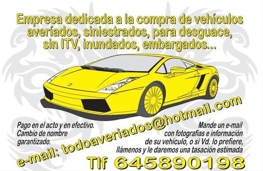 Empresa dedicada a la compra de veh´`iculos averíados,siniestrados   tlf 65458901988