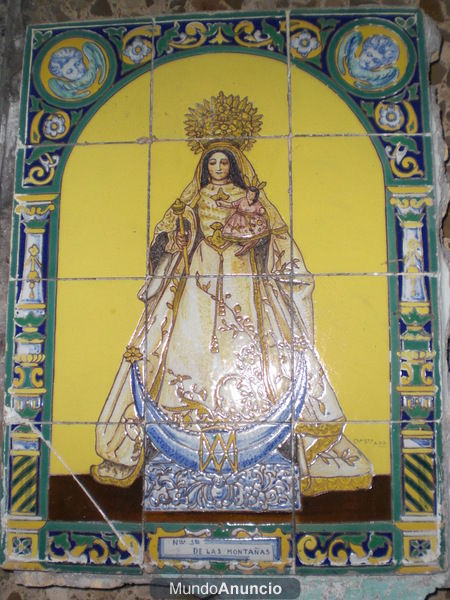 VIRGEN DE LA SIERRA PINTADO A LA CUERDA CERAMICAS SANTA ANA PIEZA UNICA