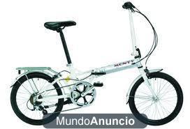 Bicicleta plegable (MONTYF20) sin uso, blanca