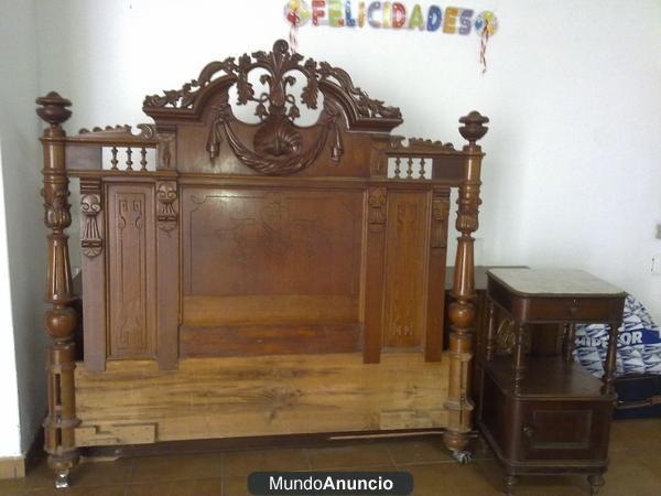 CAMA DE CEDRO COM MECILLA Y LABADERA ANTIGUA