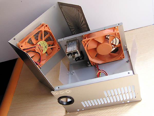 Caja vacia para fuente de alimentacion de PC con 2 ventiladores