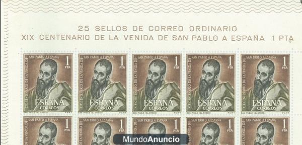 SELLOS DE CORREOS XIX CENTENARIO DE LA VENIDA DE SAN PABLO A ESPAÑA