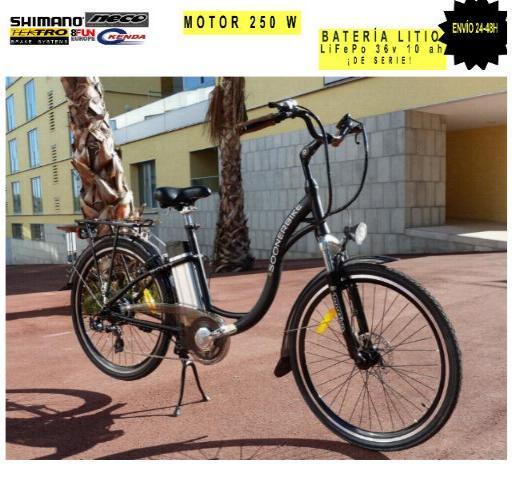 Soonerbike bicicleta electrica de paseo e-ciyt lifepo4