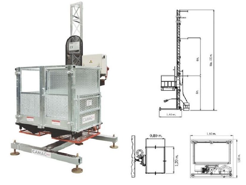 Montacarga cremallera 500/120 camac