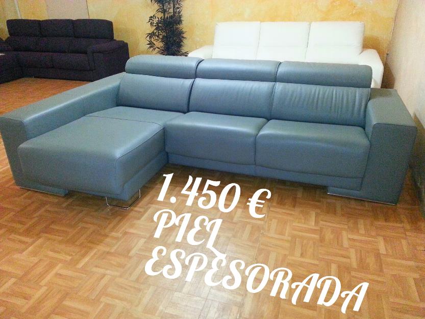 Sofa chaiselongue piel a estrenar modelo erika fabricante nacional