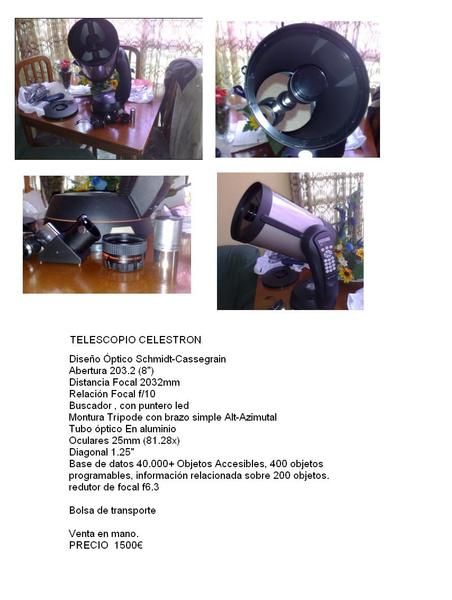 Vendo telescopio Celestron 8i