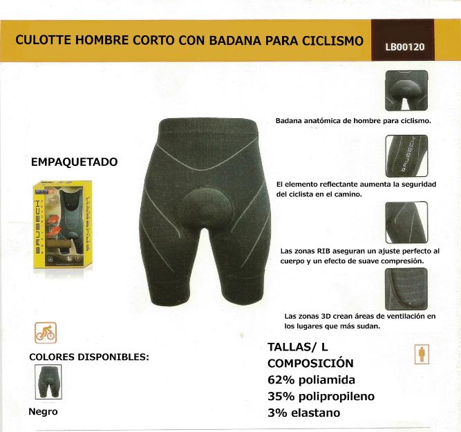 culotte hombre corto con badana 