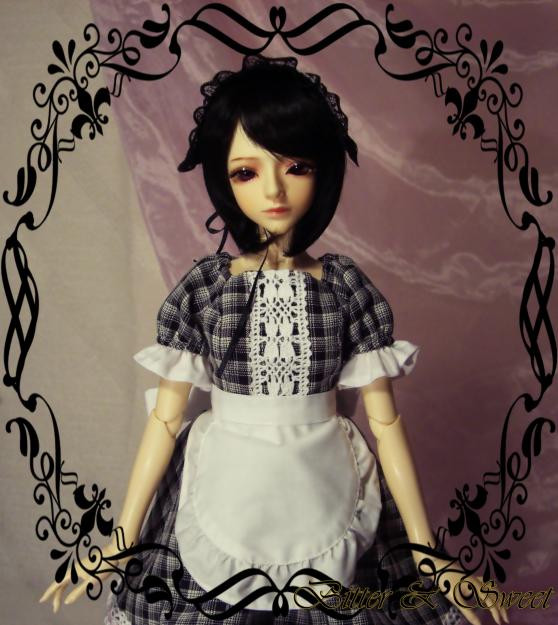 BJD Dollfie [Bitter&Sweet] Vestido Lolita Maid blanco y negro