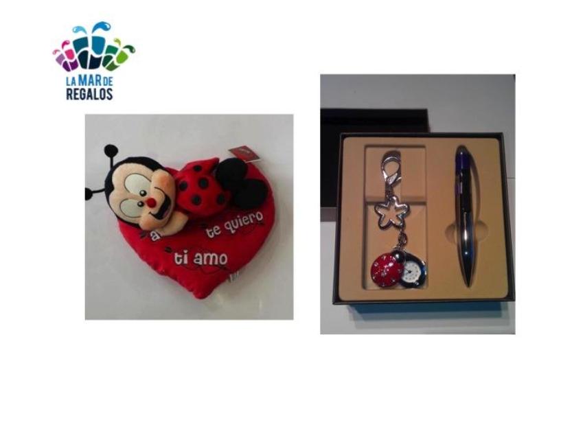 set llavero con reloj, boligrafo+ peluche San valentin