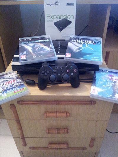 ps3+ juegos + disco duro 500gb