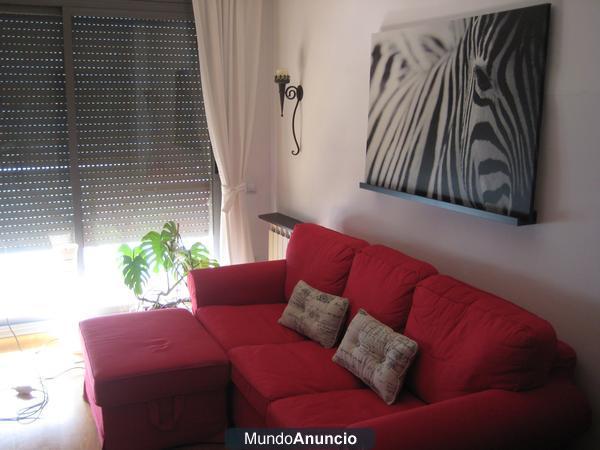 Sofá Ikea rojo 3 plazas + chaise longue