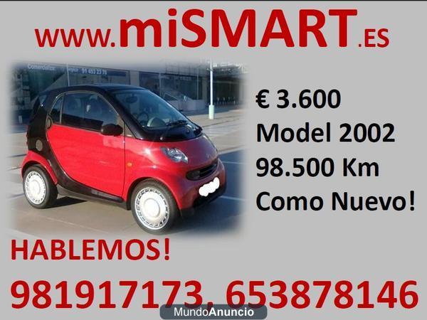 SE VENDE SMART 2002 EN CORUÑA COMO NUEVO!