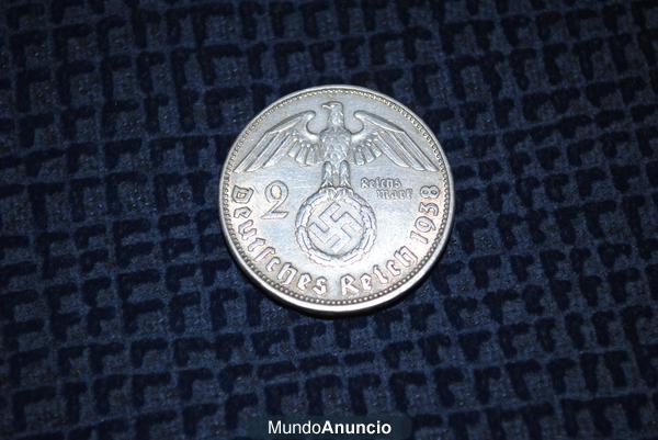 MONEDA ALEMANIA NAZI 2 REICHS MARK 1938