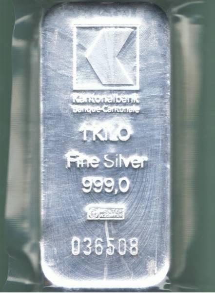 Lingote plata pura 999 de 1 kilo  comprado en el Kantonal Bank Suizo