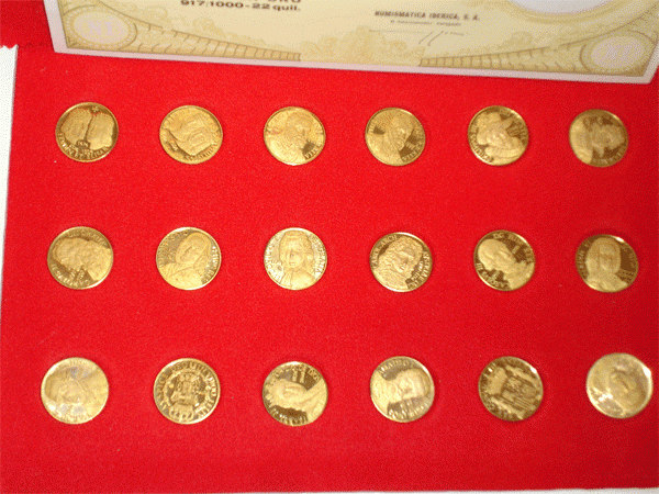 COLECCION MONEDAS ORO REYES ESPAÑOLES