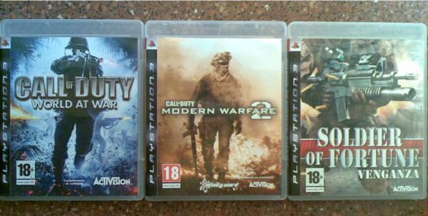 3 JUEGOS PS3: 2 CALL OF DUTY Y EL SOLDIER OF FORTUNE (VENGANZA)