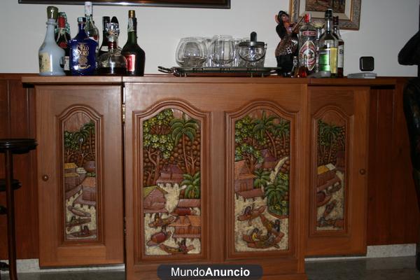 mueble bar de teca