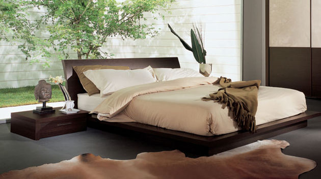 Cama Bahia con armazn de la cama Zen